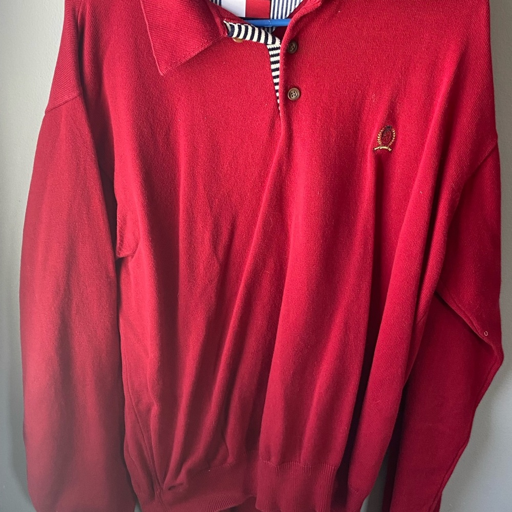 Red Oversized Tommy Hilfiger Sweater